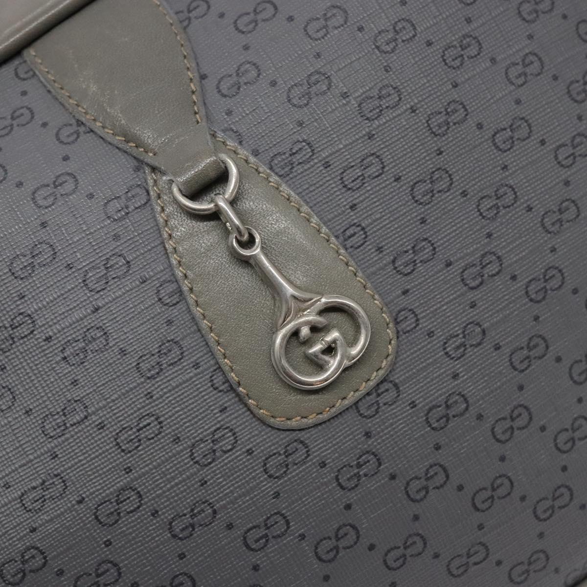 GUCCI Micro GG Supreme Shoulder Bag PVC Vintage Gray Silver Auth 137819