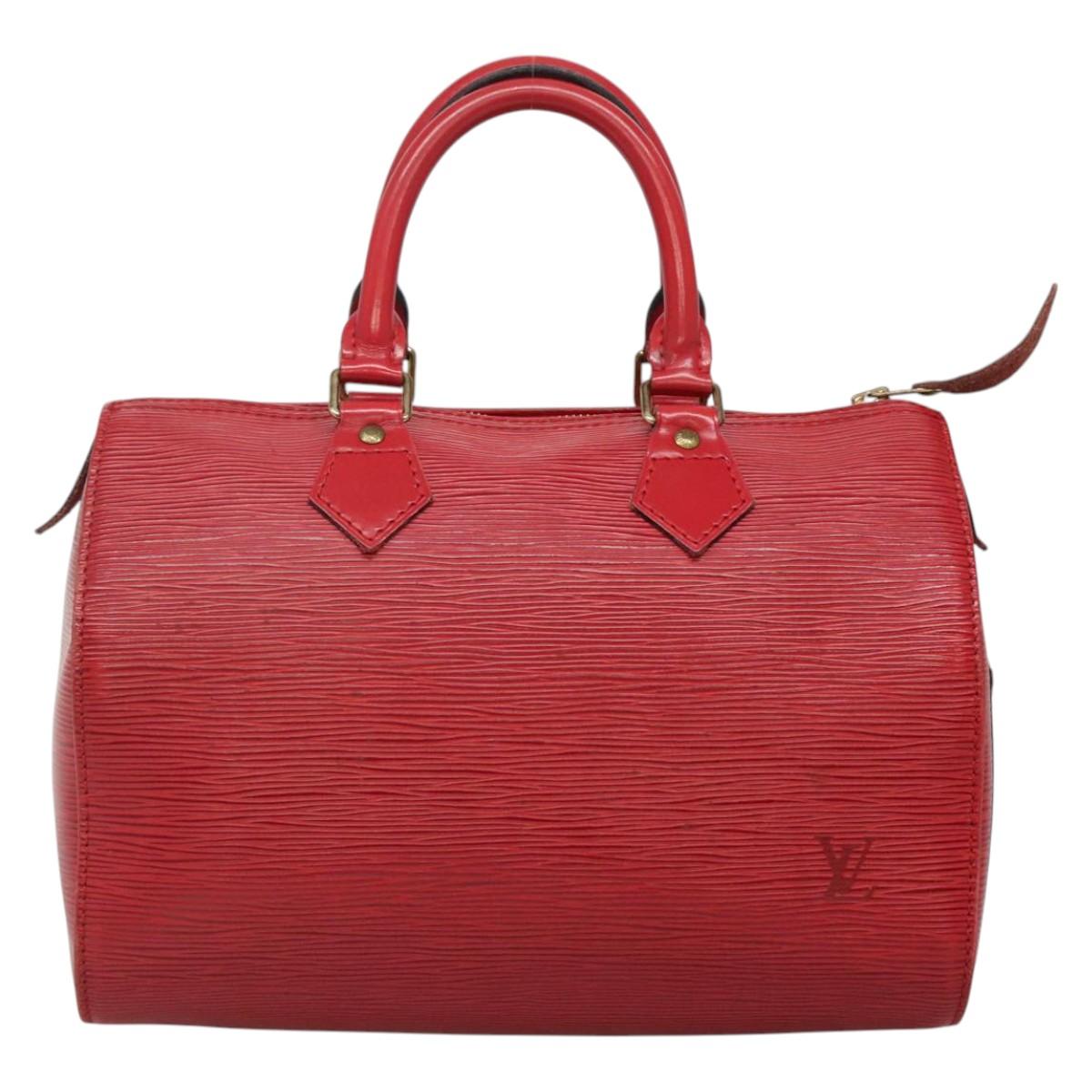 LOUIS VUITTON Epi Speedy 25 Hand Bag Castilian Red M43017 LV Auth 137822