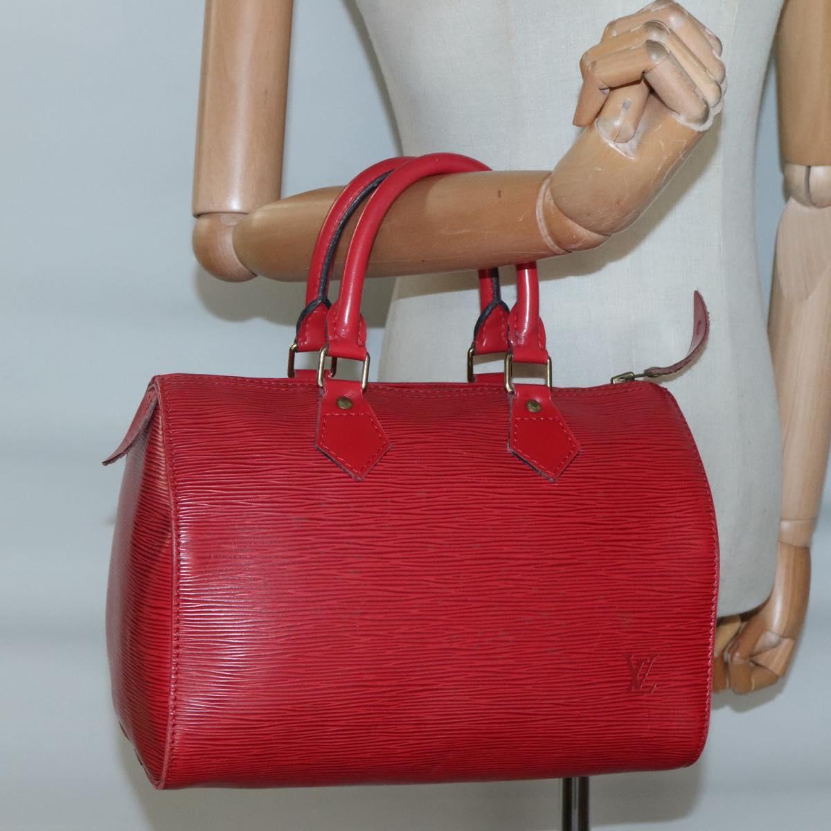 LOUIS VUITTON Epi Speedy 25 Hand Bag Castilian Red M43017 LV Auth 137822