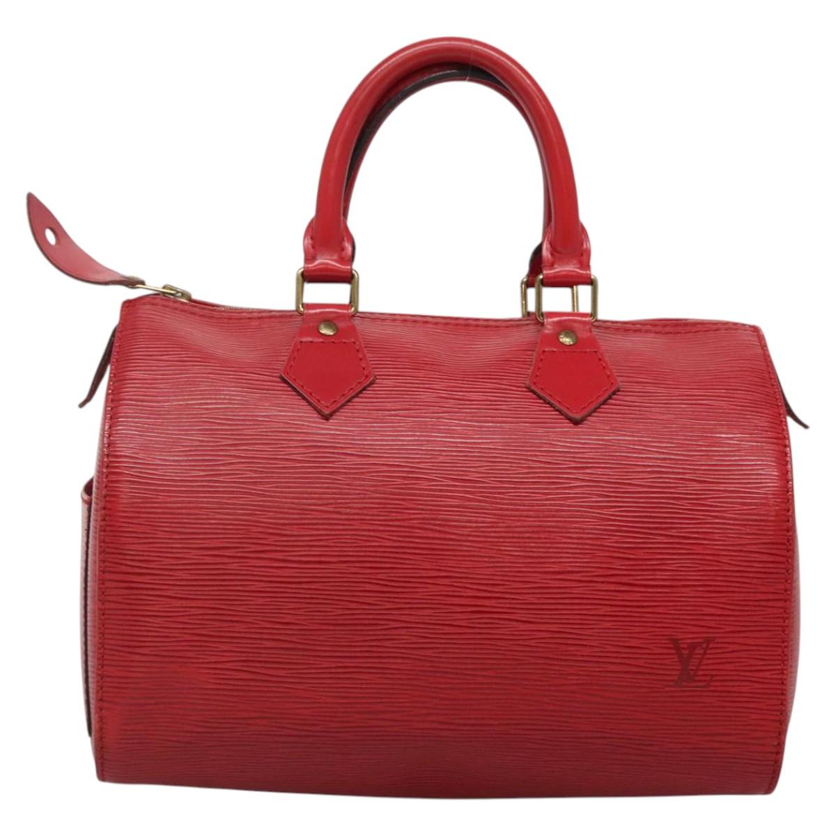 LOUIS VUITTON Epi Speedy 25 Hand Bag Castilian Red M43017 LV Auth 137822