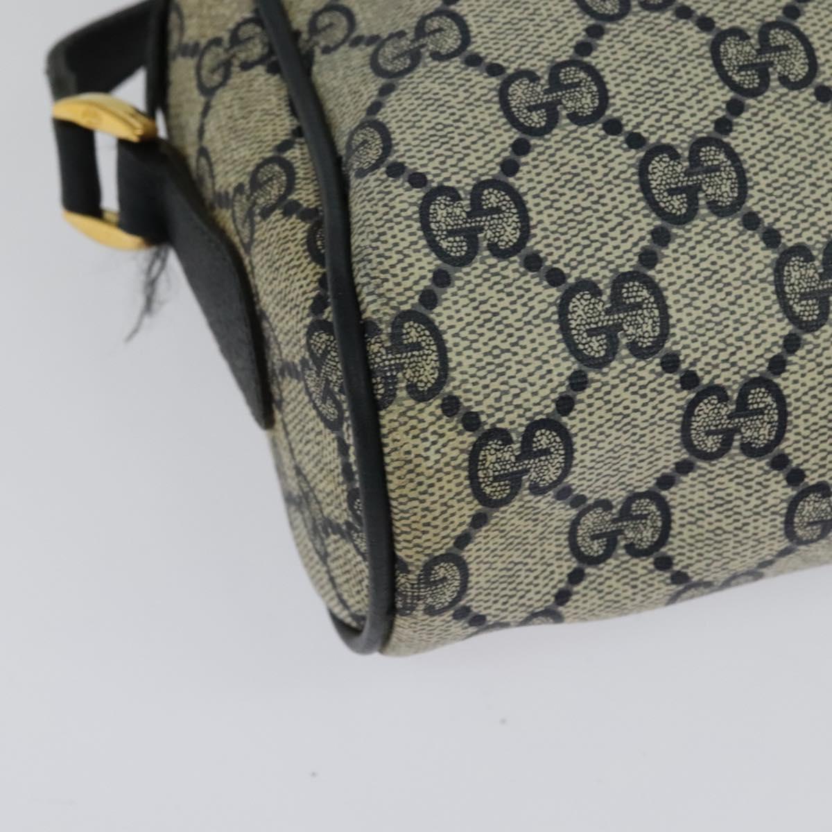 GUCCI GG Supreme Sherry Line Shoulder Bag PVC Navy Gold 119 02 087 Auth 137826