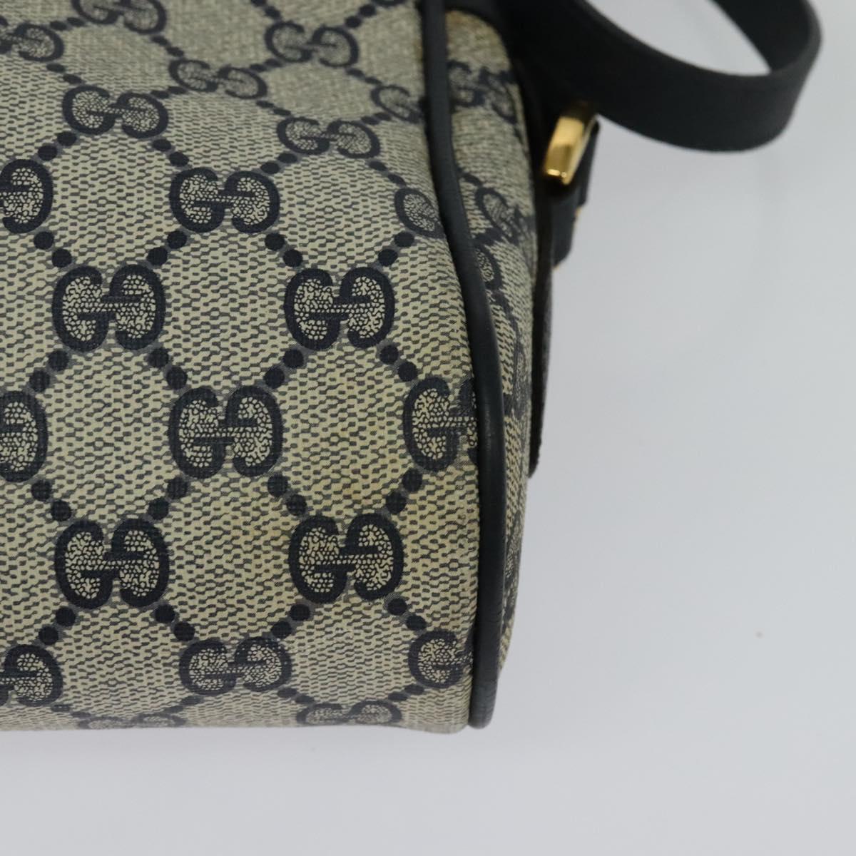 GUCCI GG Supreme Sherry Line Shoulder Bag PVC Navy Gold 119 02 087 Auth 137826
