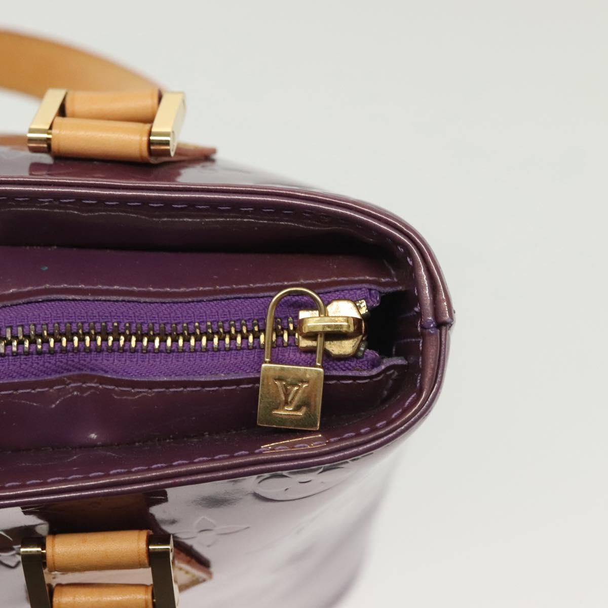 LOUIS VUITTON Monogram Vernis Houston Hand Bag Purple Viole M91093 Auth 137842