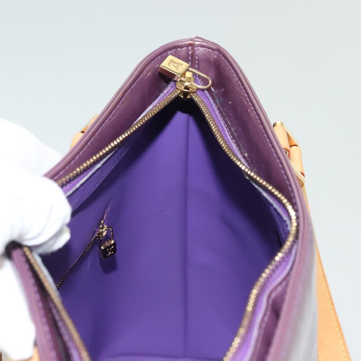 LOUIS VUITTON Monogram Vernis Houston Hand Bag Purple Viole M91093 Auth 137842
