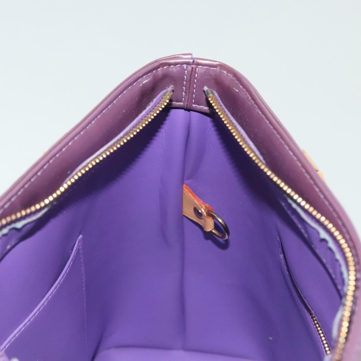 LOUIS VUITTON Monogram Vernis Houston Hand Bag Purple Viole M91093 Auth 137842