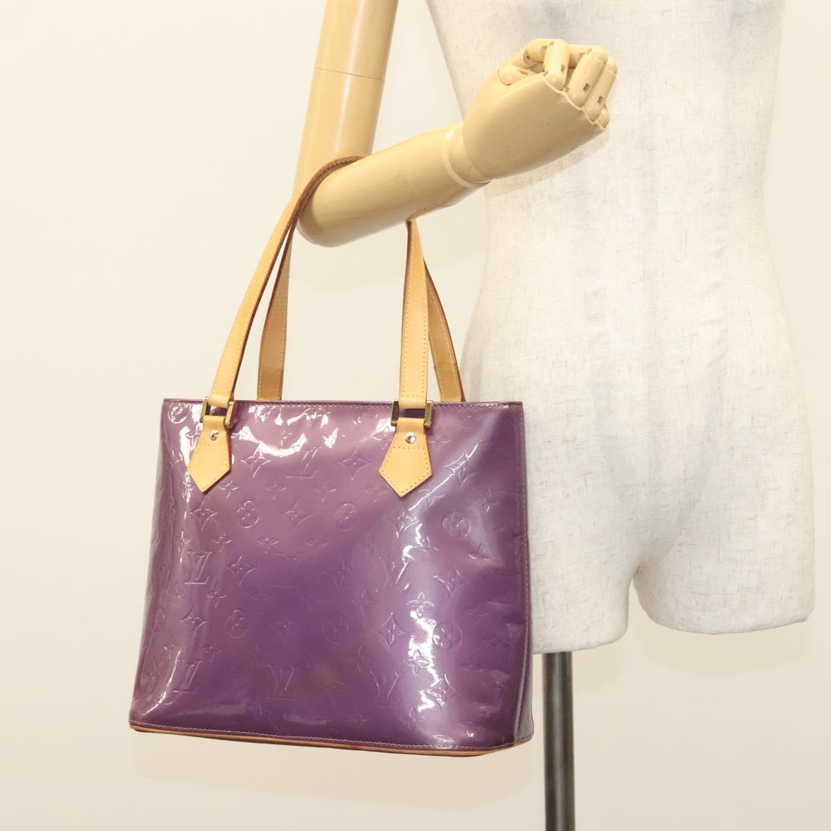 LOUIS VUITTON Monogram Vernis Houston Hand Bag Purple Viole M91093 Auth 137842