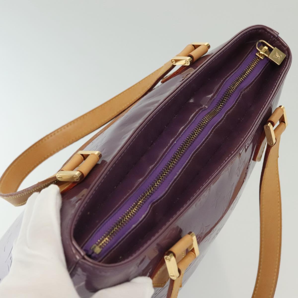LOUIS VUITTON Monogram Vernis Houston Hand Bag Purple Viole M91093 Auth 137842
