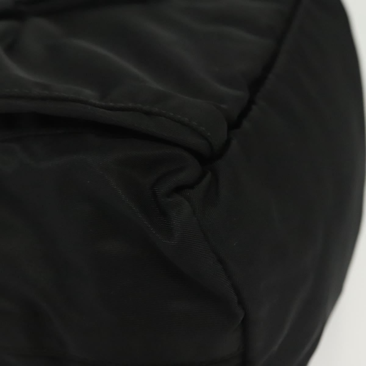 PRADA Shoulder Bag Nylon Black Silver Auth 137845