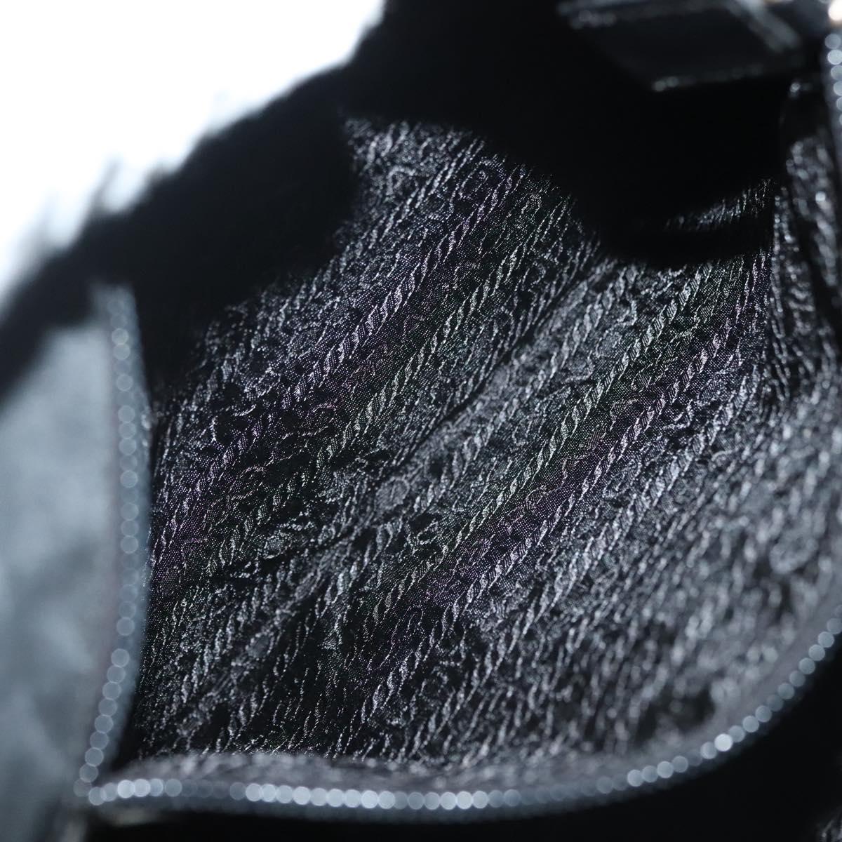 PRADA Shoulder Bag Nylon Black Silver Auth 137845