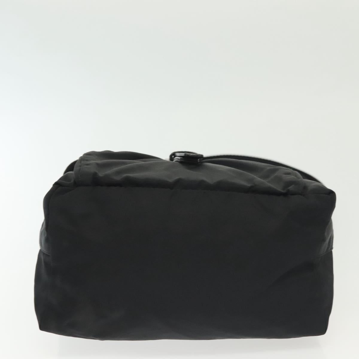 PRADA Shoulder Bag Nylon Black Silver Auth 137845