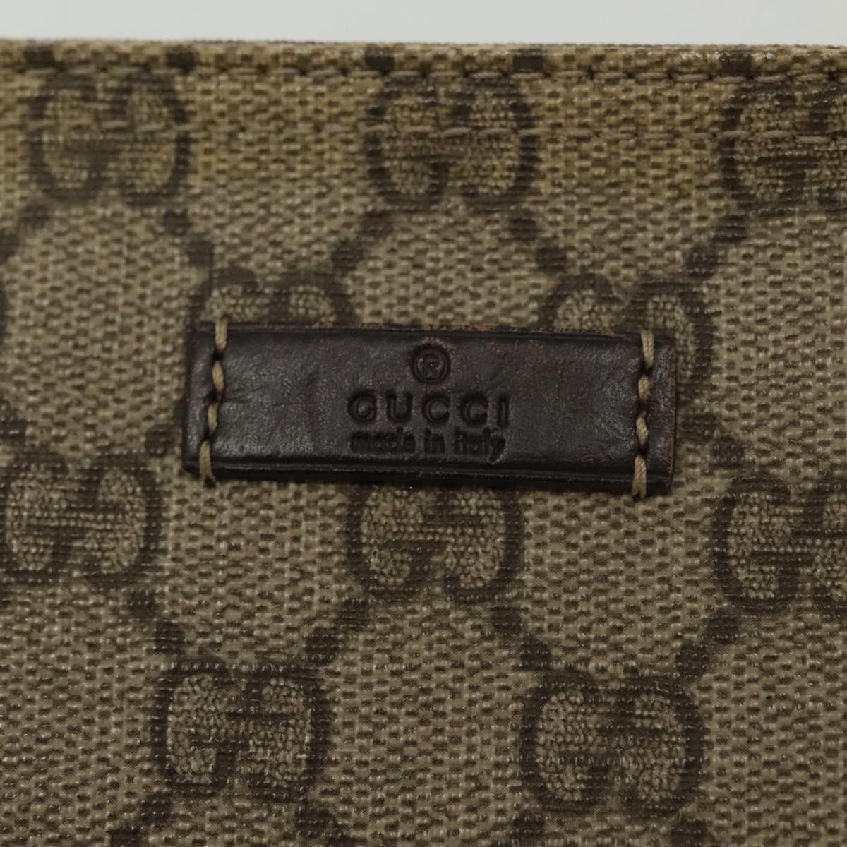 GUCCI GG Supreme Shoulder Bag PVC Beige Gold 201538 Auth 137883
