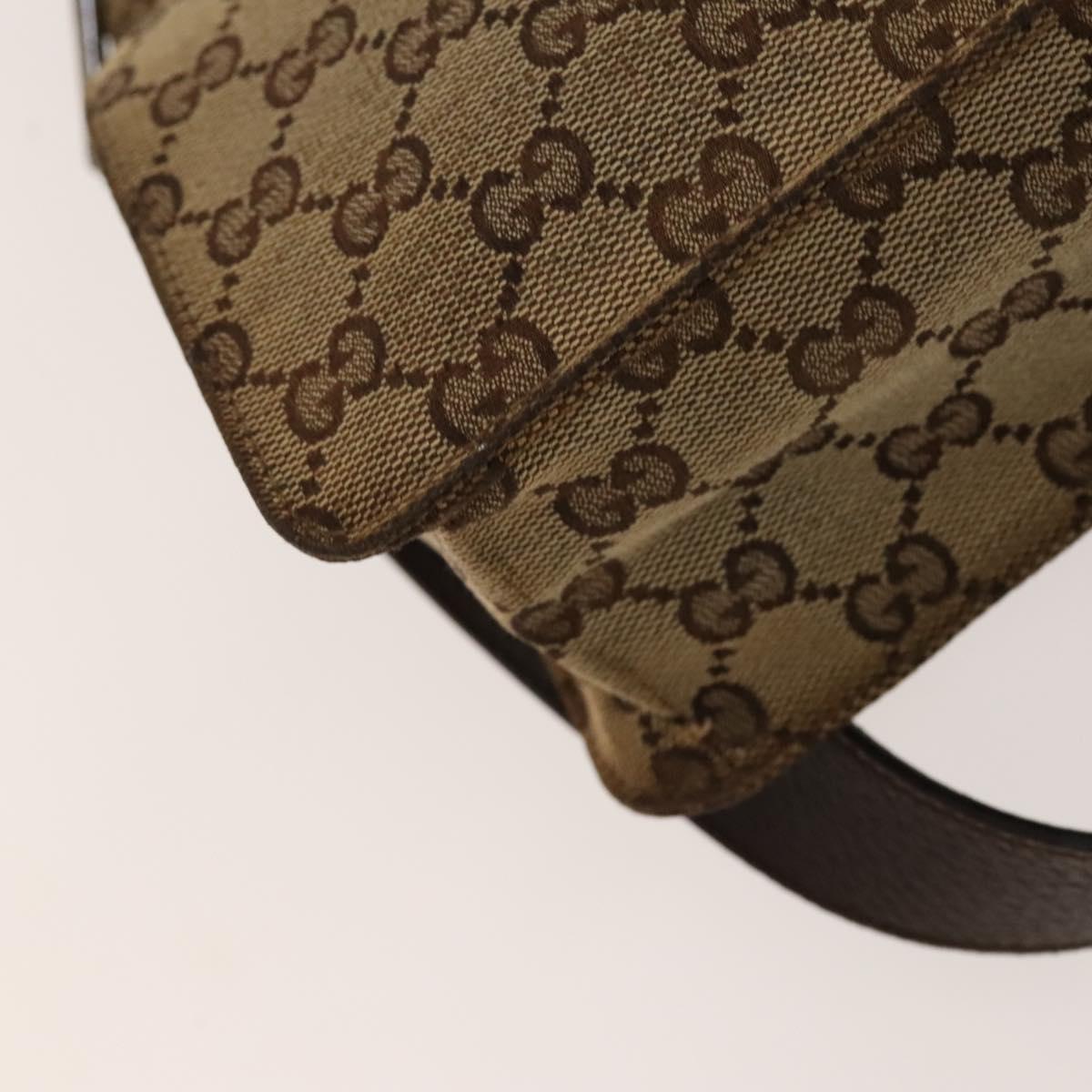GUCCI GG Canvas Shoulder Bag Beige Silver 120841 Auth 137892