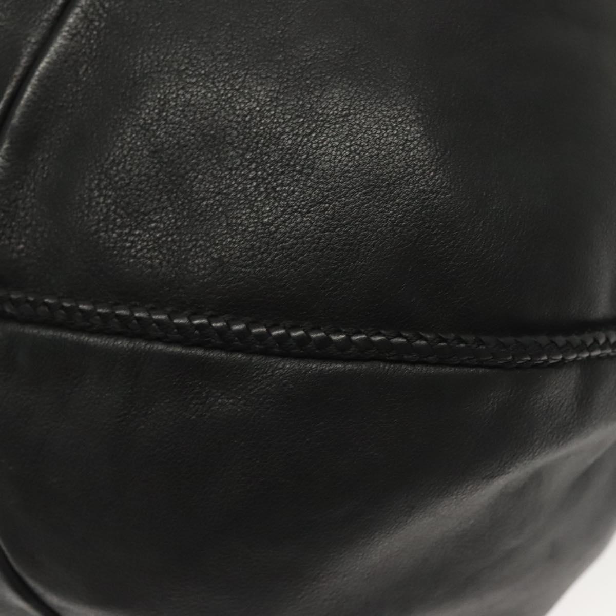 GUCCI Marrakech Tote Bag Leather Black Gold 257029 Auth 137913