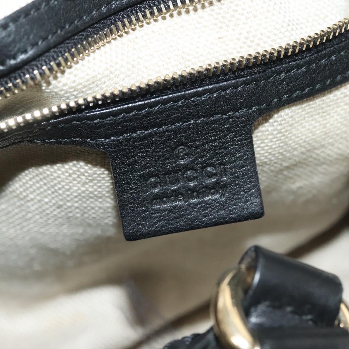 GUCCI Marrakech Tote Bag Leather Black Gold 257029 Auth 137913
