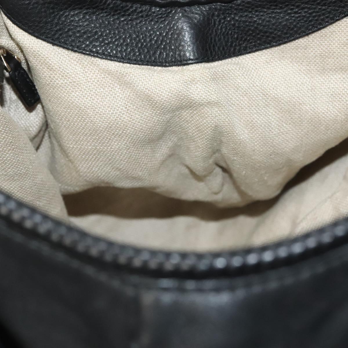 GUCCI Marrakech Tote Bag Leather Black Gold 257029 Auth 137913