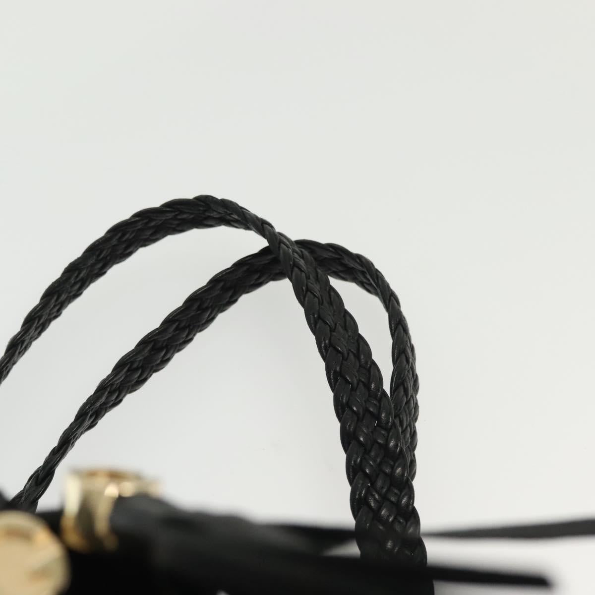 GUCCI Marrakech Tote Bag Leather Black Gold 257029 Auth 137913