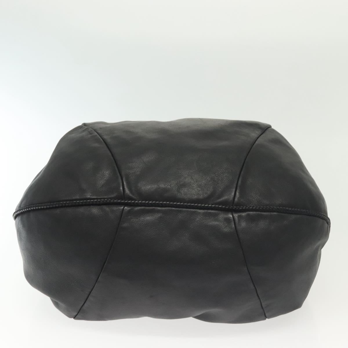 GUCCI Marrakech Tote Bag Leather Black Gold 257029 Auth 137913