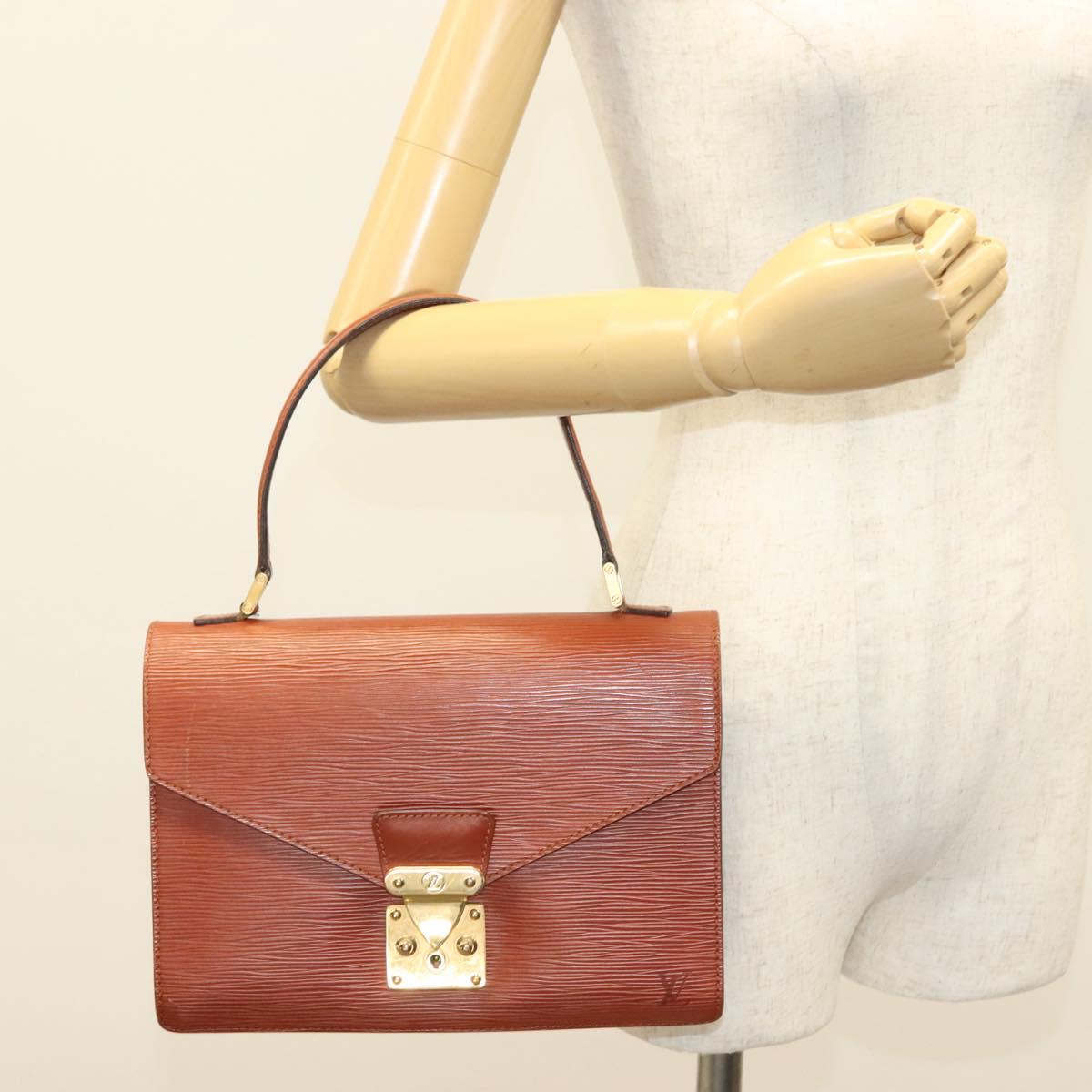 LOUIS VUITTON Epi Concorde Hand Bag Brown M52133 LV Auth 137918
