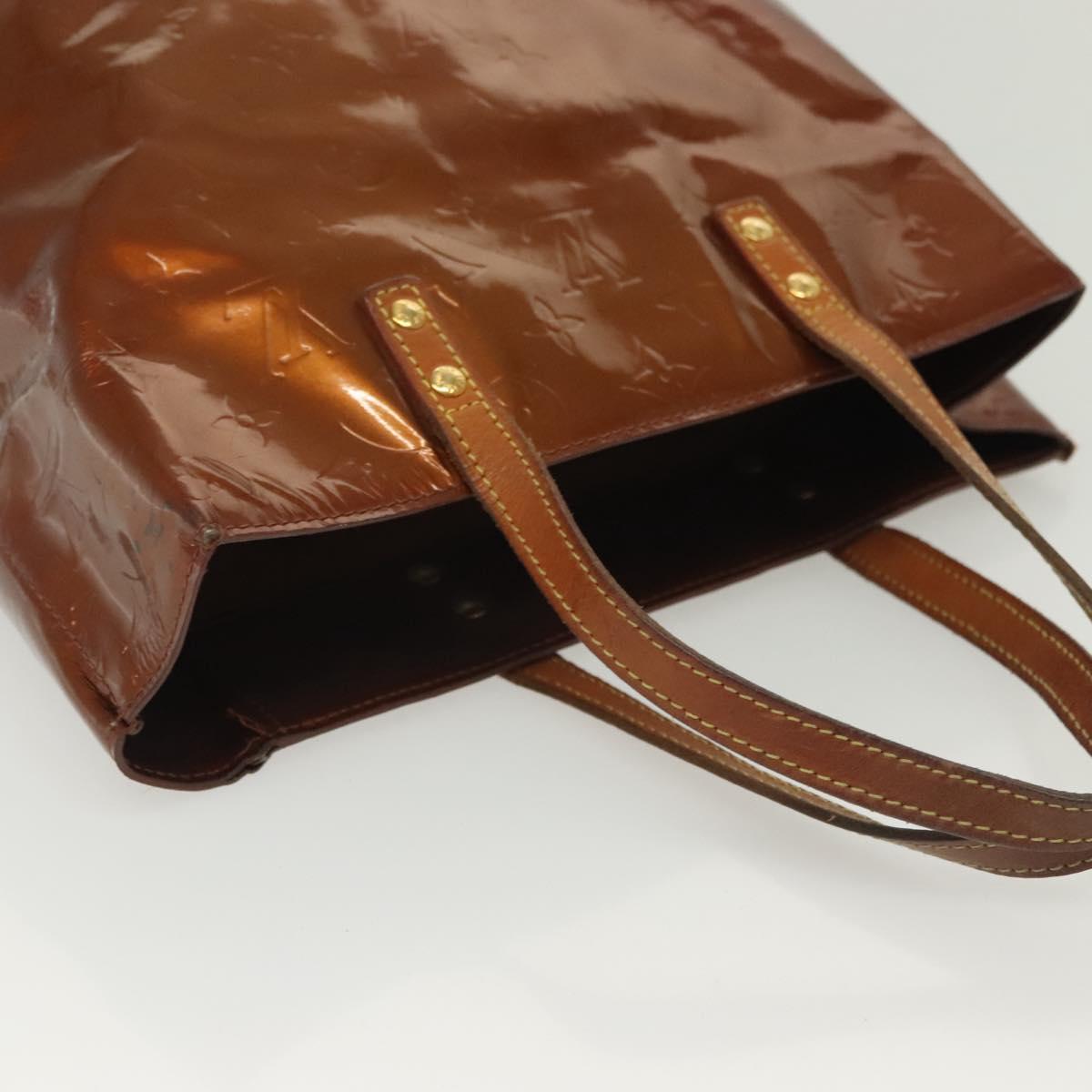 LOUIS VUITTON Monogram Vernis Reade MM Hand Bag Bronze M91143 LV Auth 137923