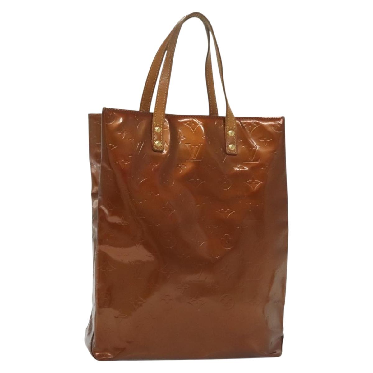 LOUIS VUITTON Monogram Vernis Reade MM Hand Bag Bronze M91143 LV Auth 137924