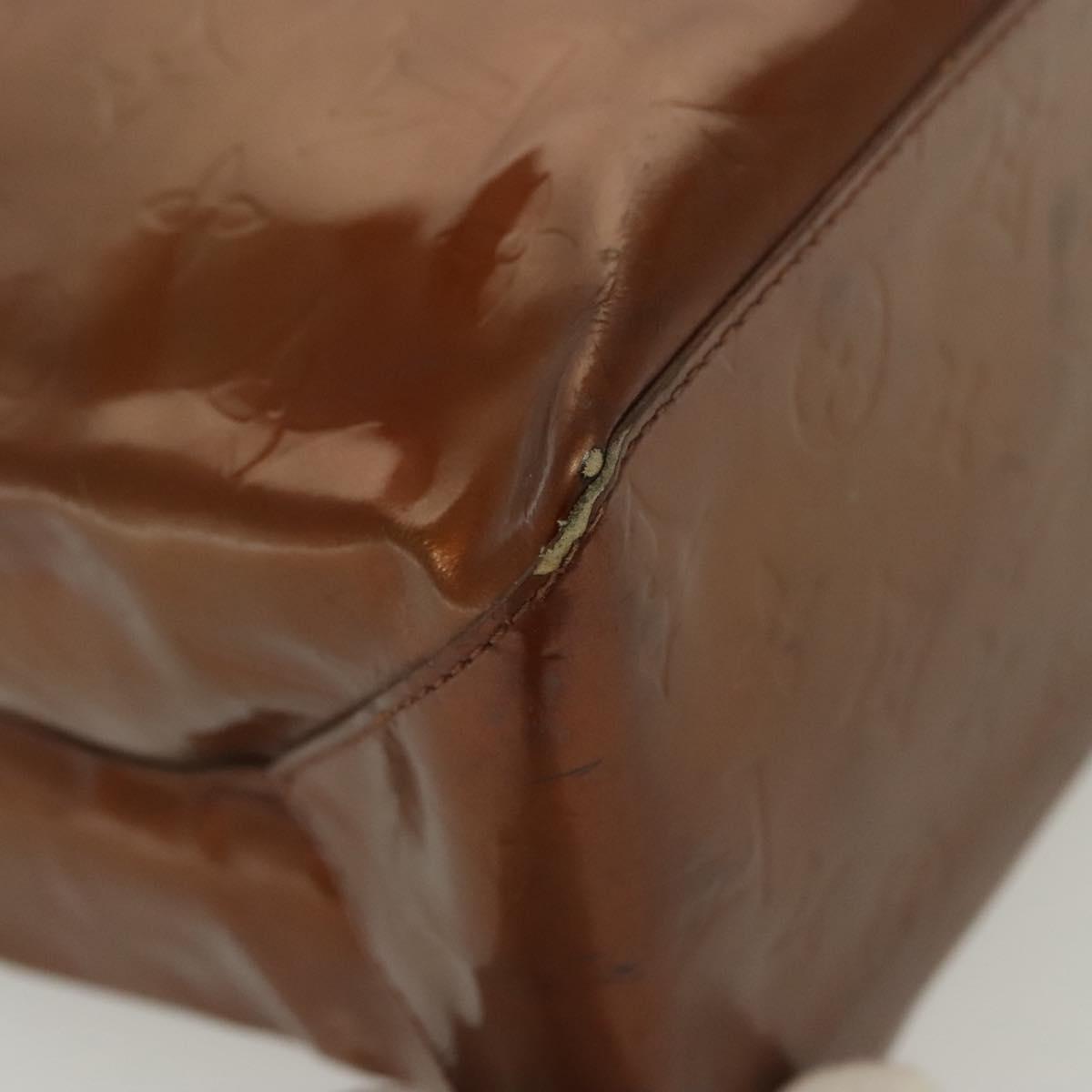 LOUIS VUITTON Monogram Vernis Reade MM Hand Bag Bronze M91143 LV Auth 137924