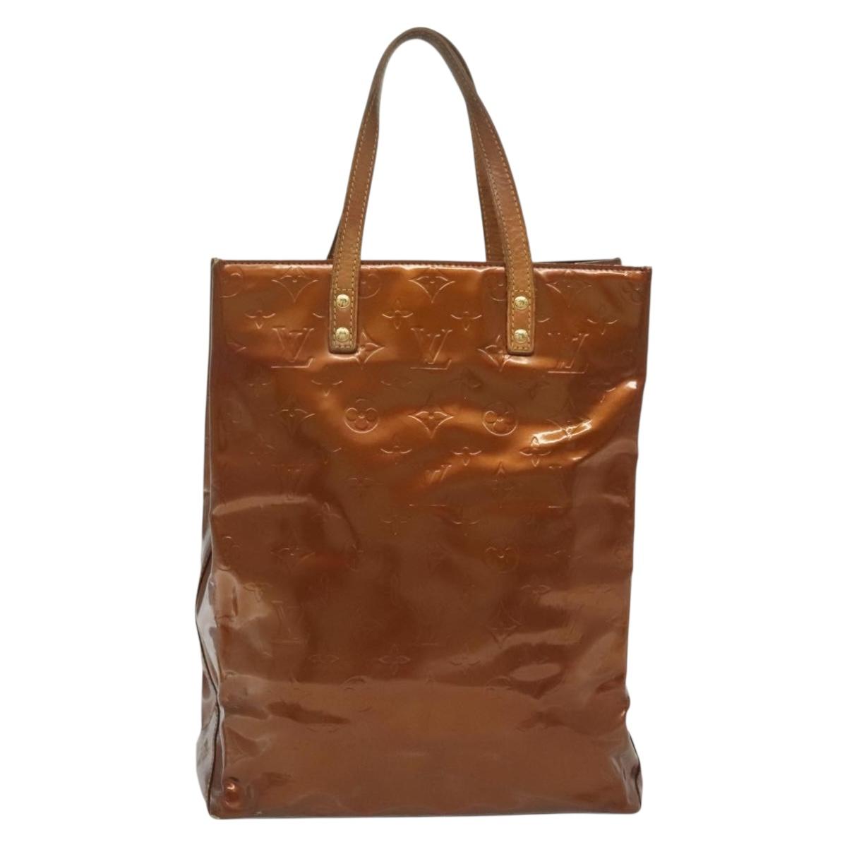 LOUIS VUITTON Monogram Vernis Reade MM Hand Bag Bronze M91143 LV Auth 137924
