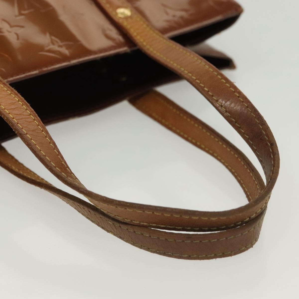 LOUIS VUITTON Monogram Vernis Reade MM Hand Bag Bronze M91143 LV Auth 137924