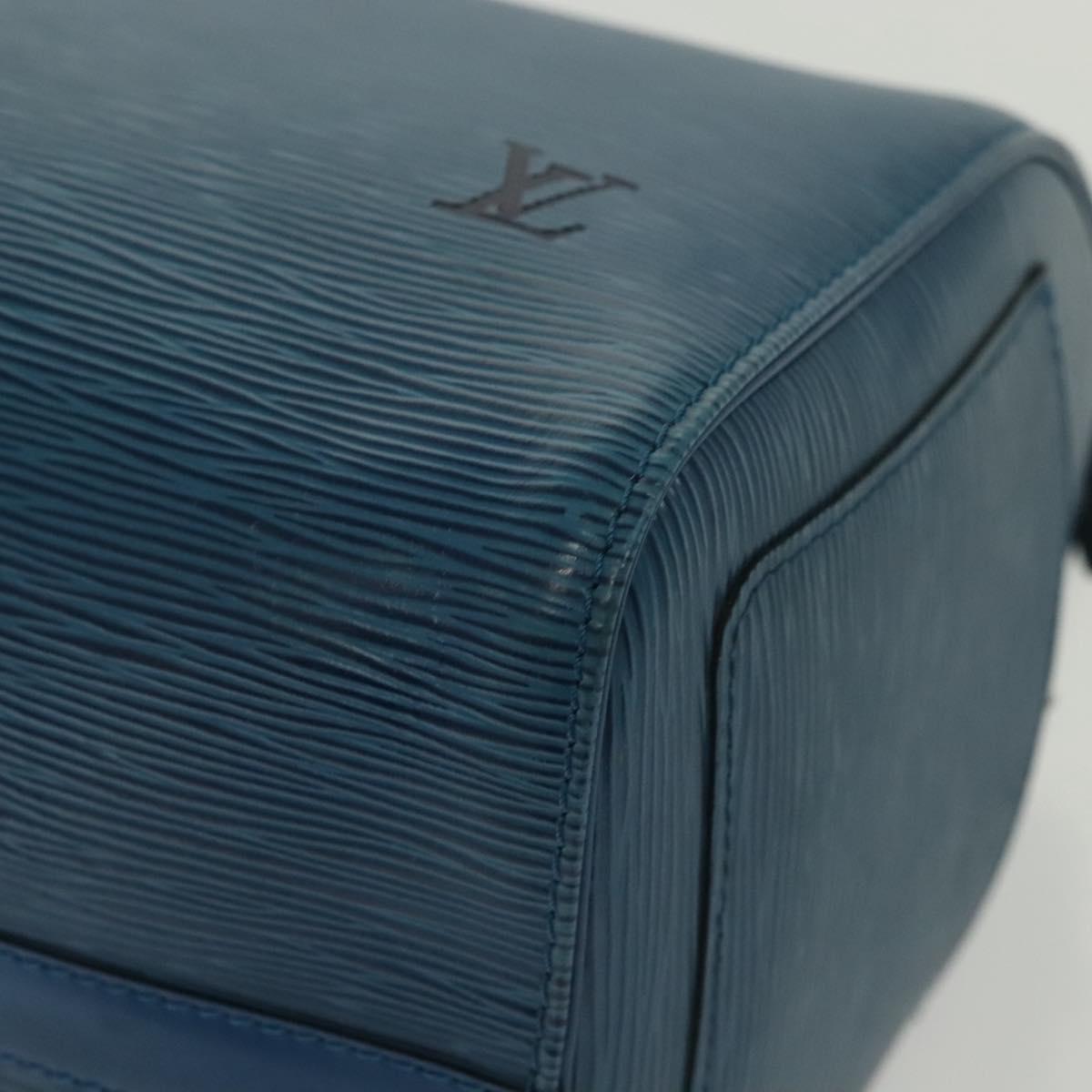 LOUIS VUITTON Epi Speedy 35 Hand Bag Toledo Blue M42995 LV Auth 137925