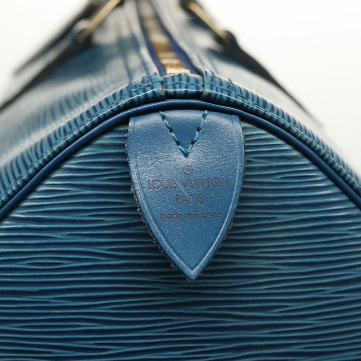 LOUIS VUITTON Epi Speedy 35 Hand Bag Toledo Blue M42995 LV Auth 137925