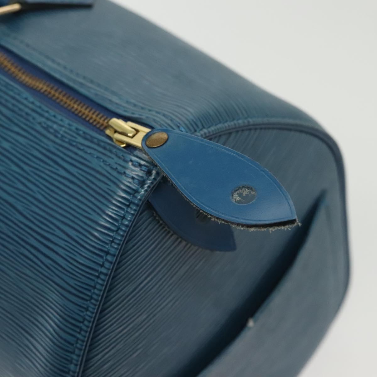 LOUIS VUITTON Epi Speedy 35 Hand Bag Toledo Blue M42995 LV Auth 137925