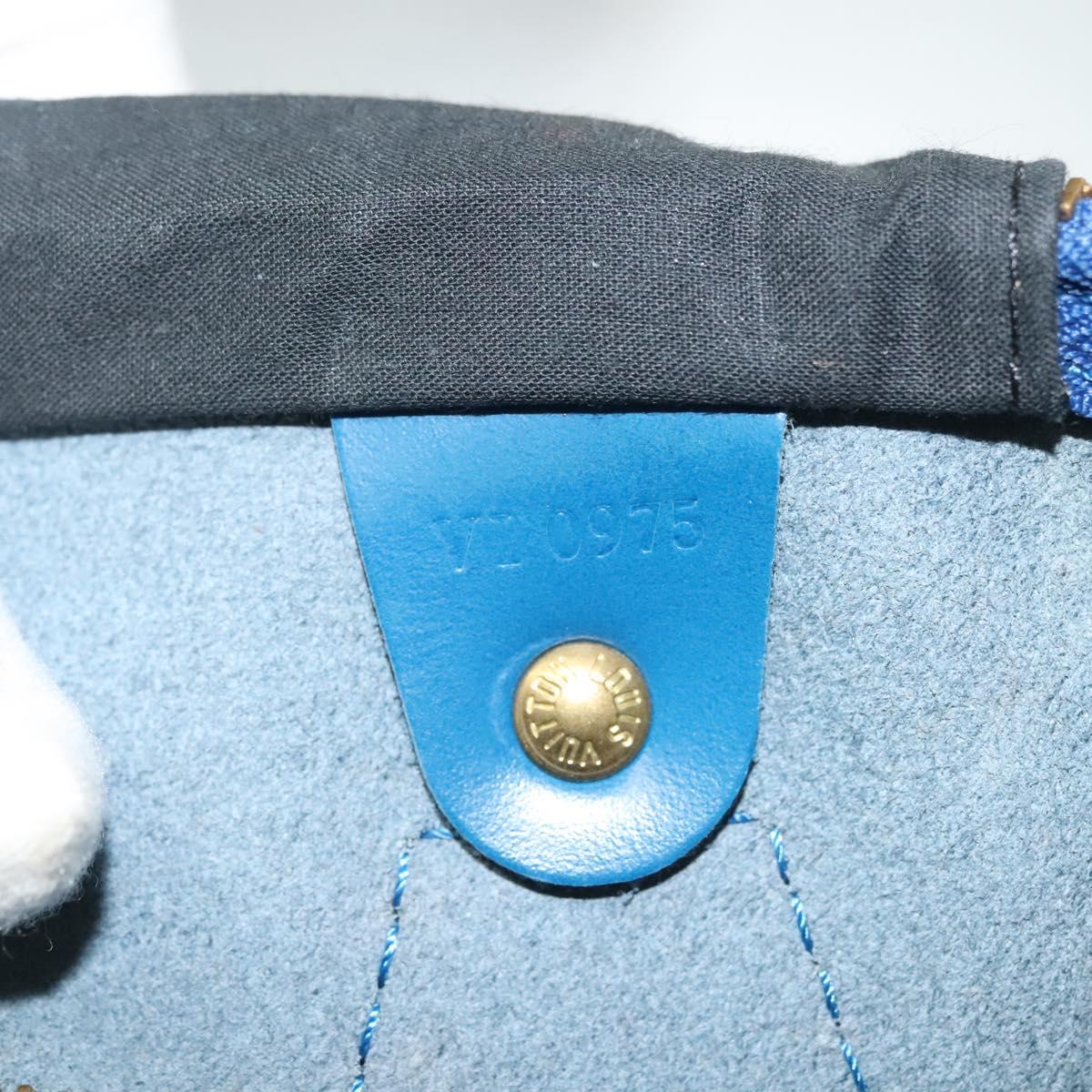 LOUIS VUITTON Epi Speedy 35 Hand Bag Toledo Blue M42995 LV Auth 137925