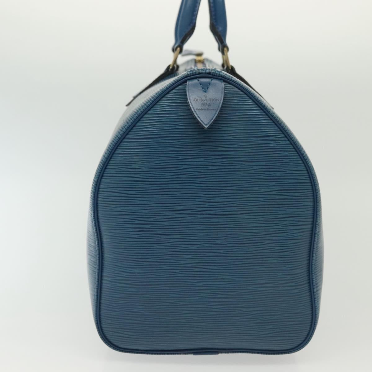 LOUIS VUITTON Epi Speedy 35 Hand Bag Toledo Blue M42995 LV Auth 137925