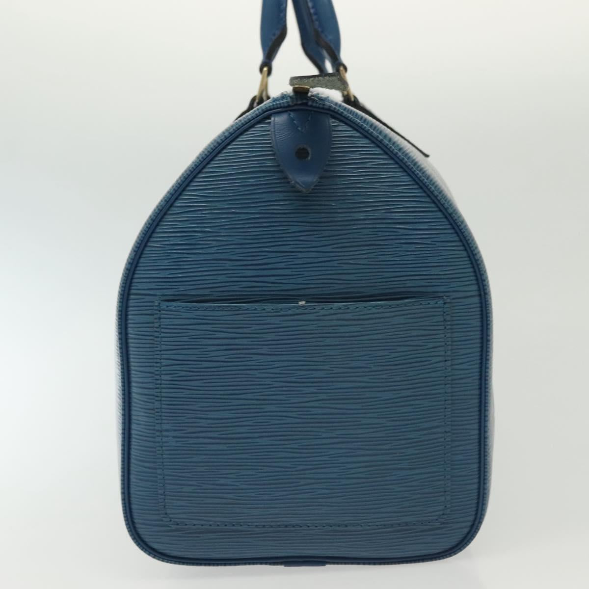 LOUIS VUITTON Epi Speedy 35 Hand Bag Toledo Blue M42995 LV Auth 137925