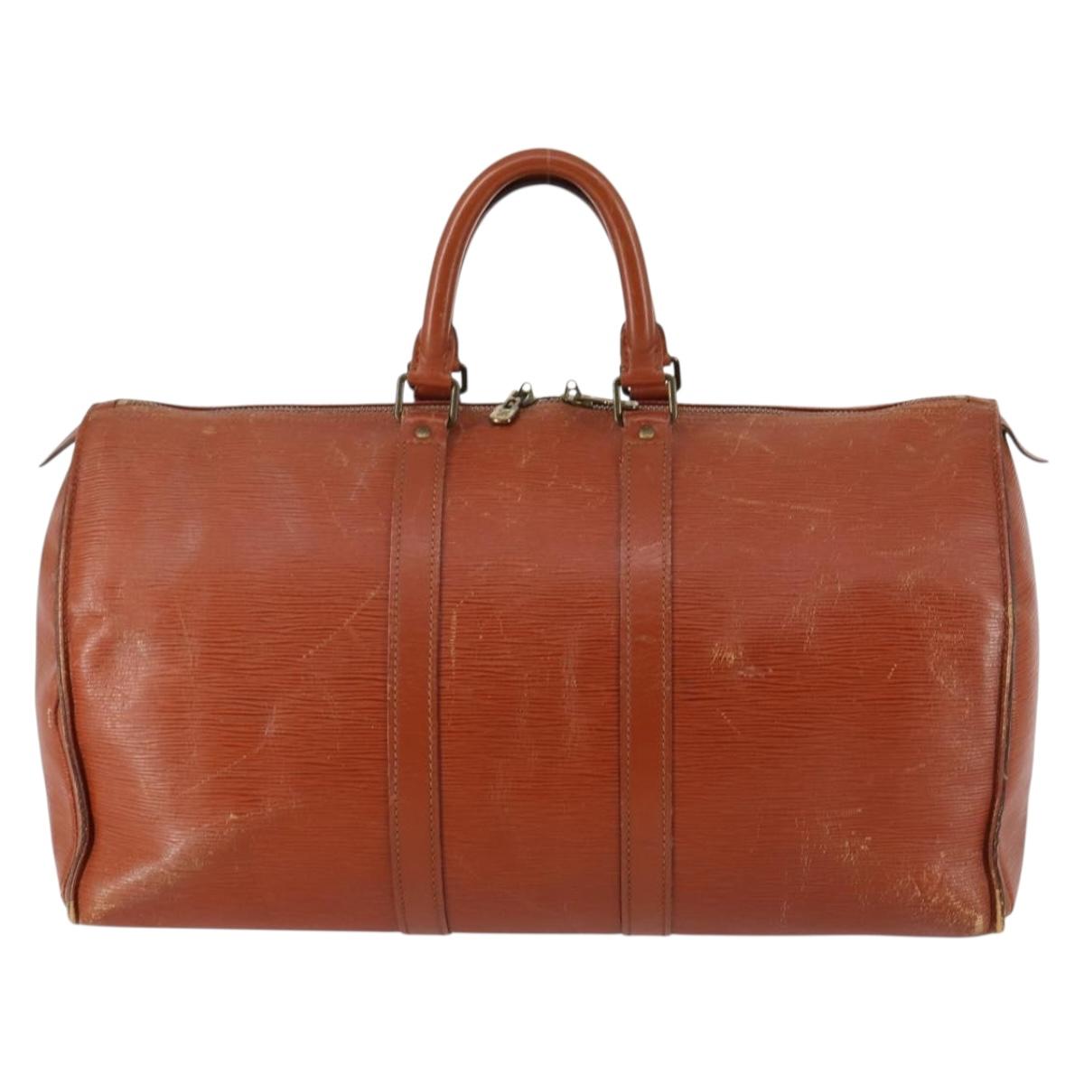 LOUIS VUITTON Epi Keepall 45 Boston Bag Vintage Brown M42978 LV Auth 137926