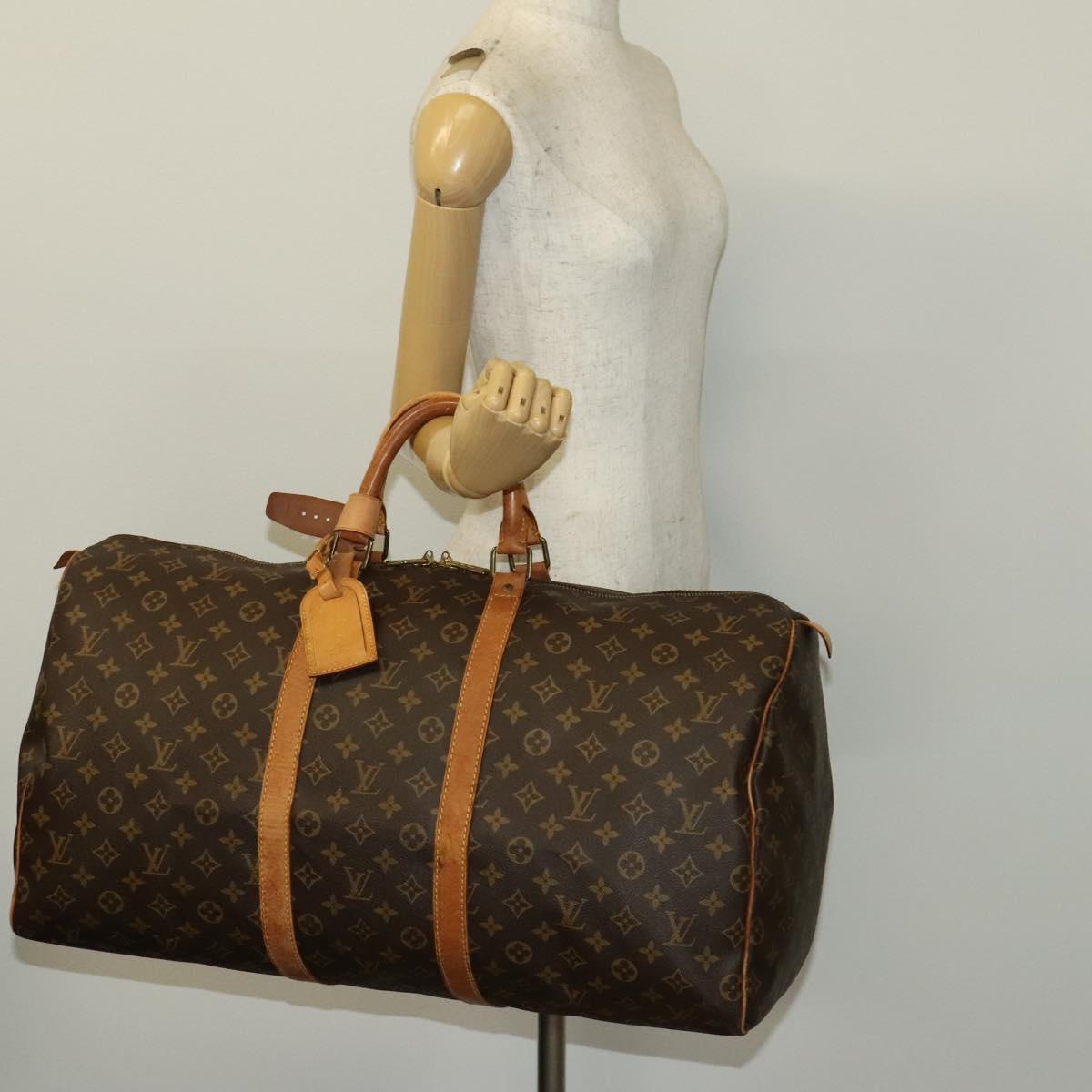 LOUIS VUITTON Monogram Keepall 55 Boston Bag M41424 LV Auth 137935