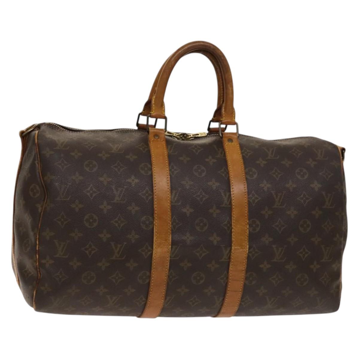 LOUIS VUITTON Monogram Keepall Bandouliere 45 Boston Bag M41418 LV Auth 137951