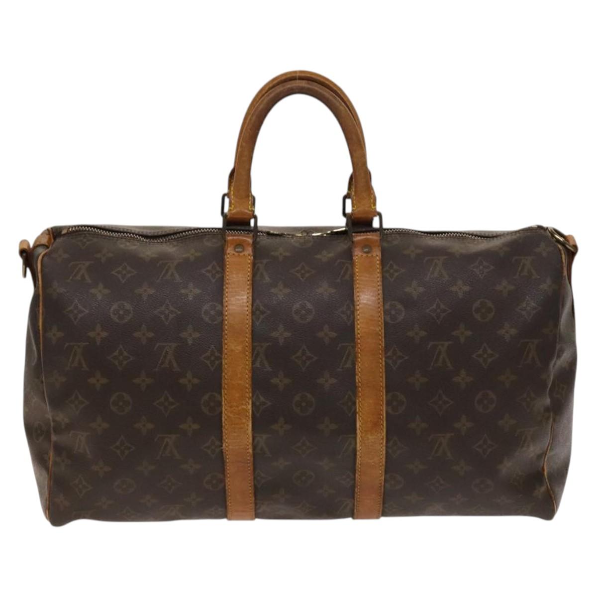 LOUIS VUITTON Monogram Keepall Bandouliere 45 Boston Bag M41418 LV Auth 137951
