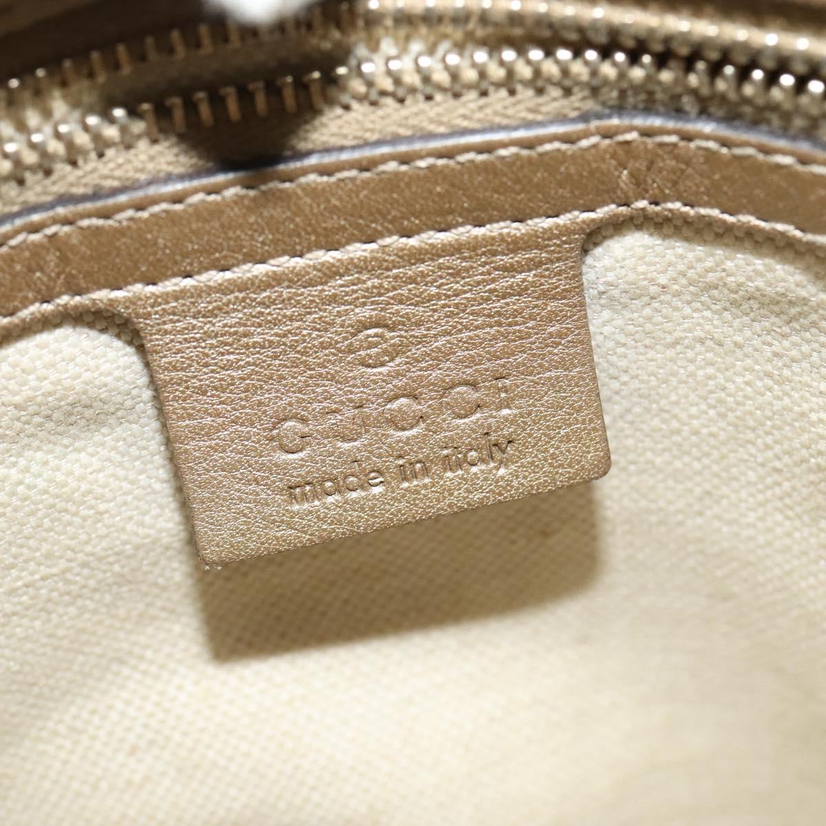 GUCCI GG Canvas Bamboo Shoulder Bag Beige Gold 282301 Auth 137972