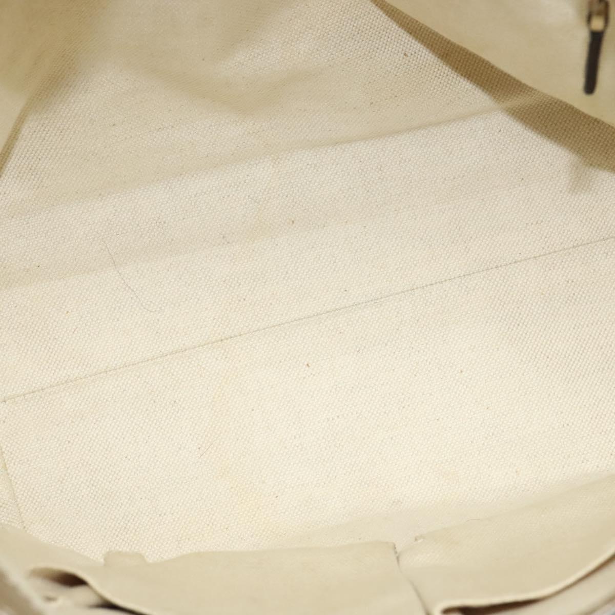 GUCCI GG Canvas Bamboo Shoulder Bag Beige Gold 282301 Auth 137972