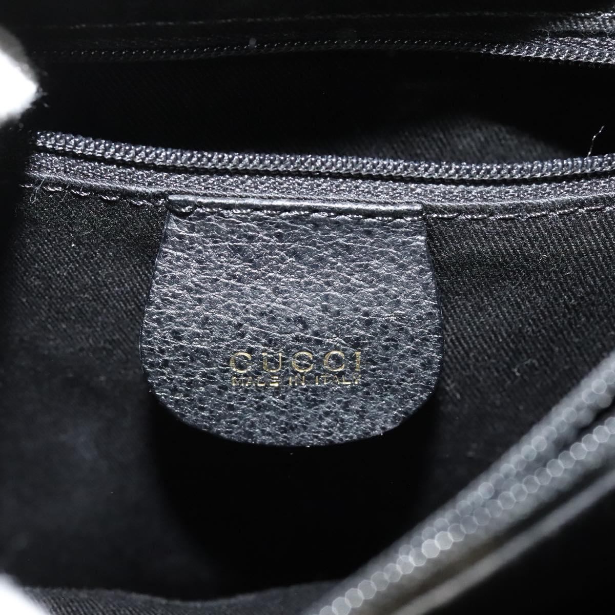 GUCCI Bamboo Hand Bag Leather Black Gold 002 1186 0260 Auth 137974