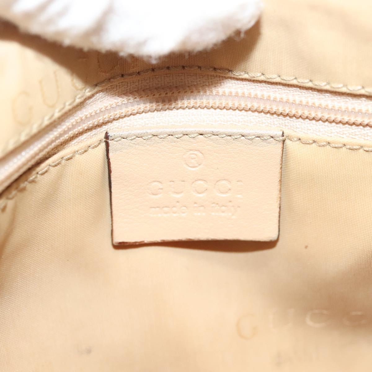 GUCCI Bamboo Shoulder Bag Leather Beige Silver 001 3865 Auth 137980