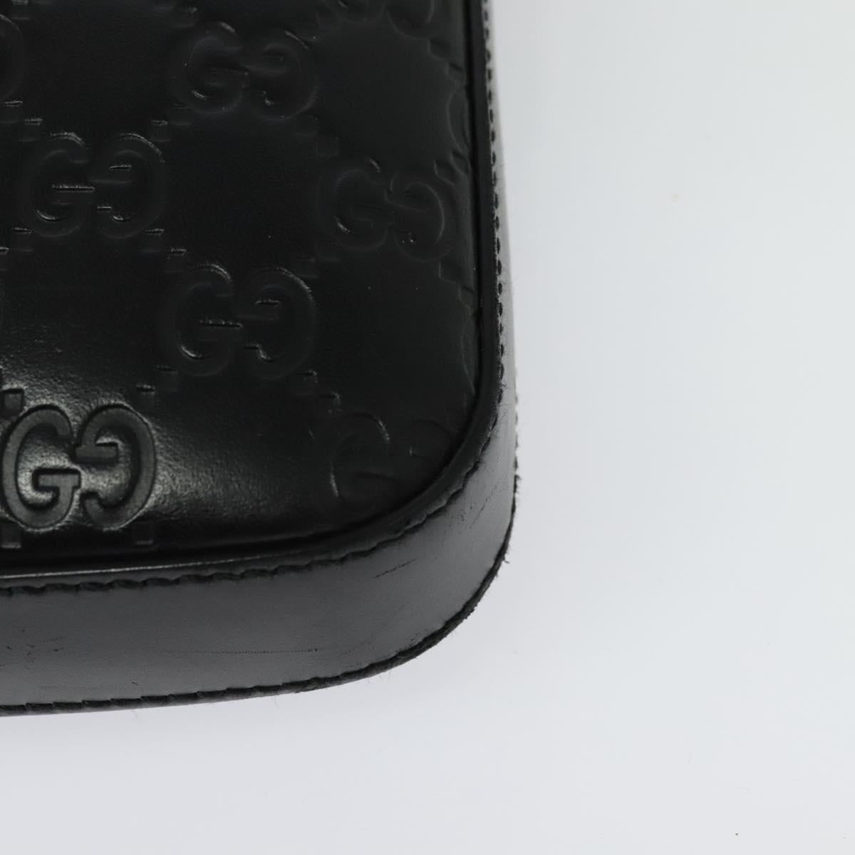 GUCCI GG Canvas Guccissima Shoulder Bag Leather Silver Black 406410 Auth 137990