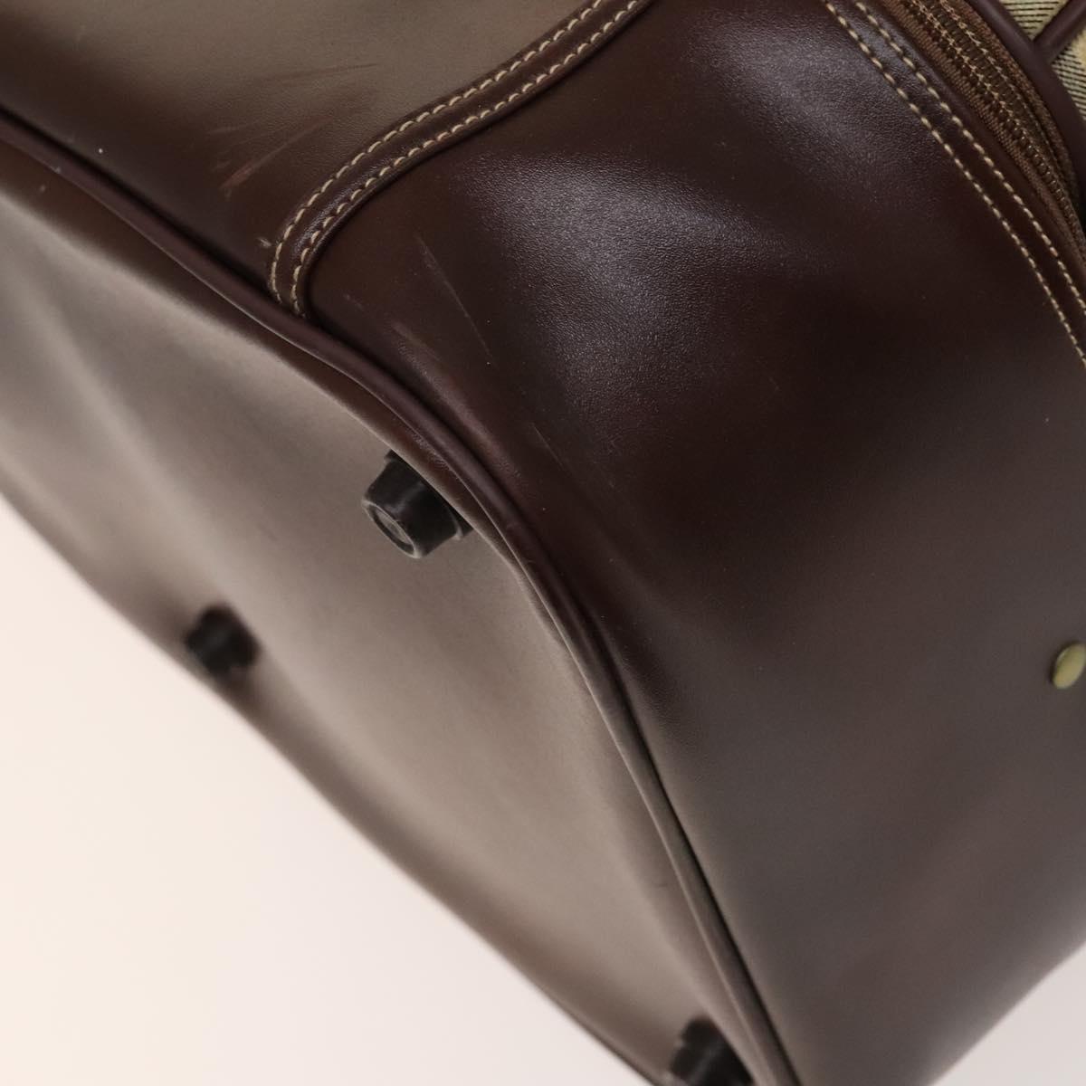 Burberrys Nova Check Boston Bag PVC Beige Gold Auth 137994