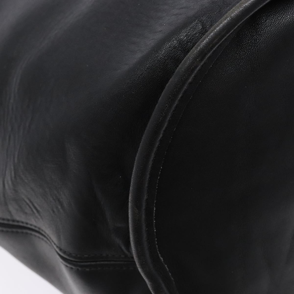 Coach Shoulder Bag Leather Black Gold Auth 137996