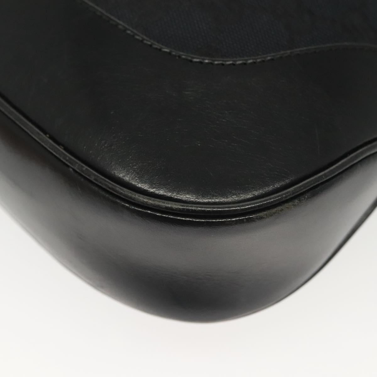 GUCCI GG Canvas Jackie Shoulder Bag Black Silver 001 3346 Auth 137999