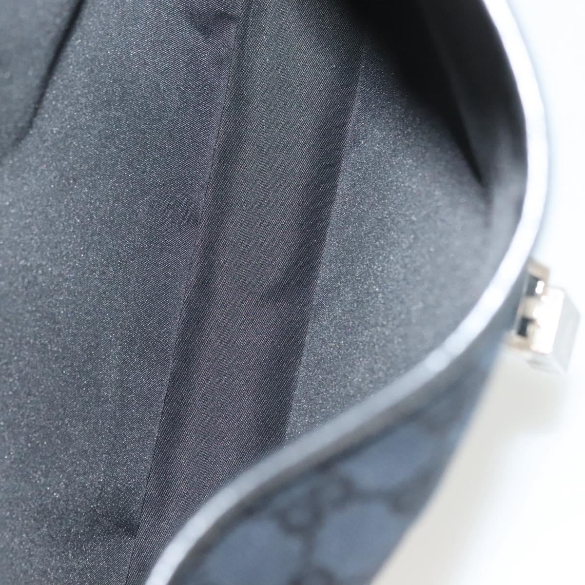GUCCI GG Canvas Jackie Shoulder Bag Black Silver 001 3346 Auth 137999