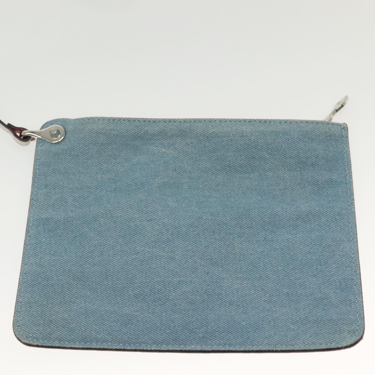 Christian Louboutin Studs Cabata Tote Bag Denim Light Blue Silver Auth 138019