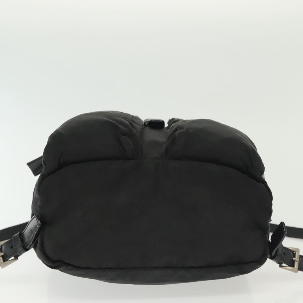 PRADA Backpack Nylon Black Silver Auth 138031