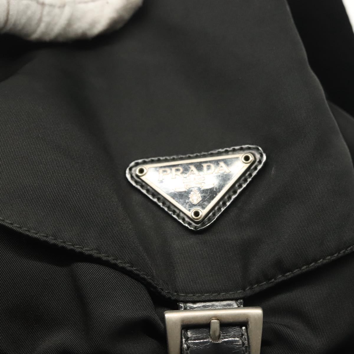 PRADA Backpack Nylon Black Silver Auth 138031