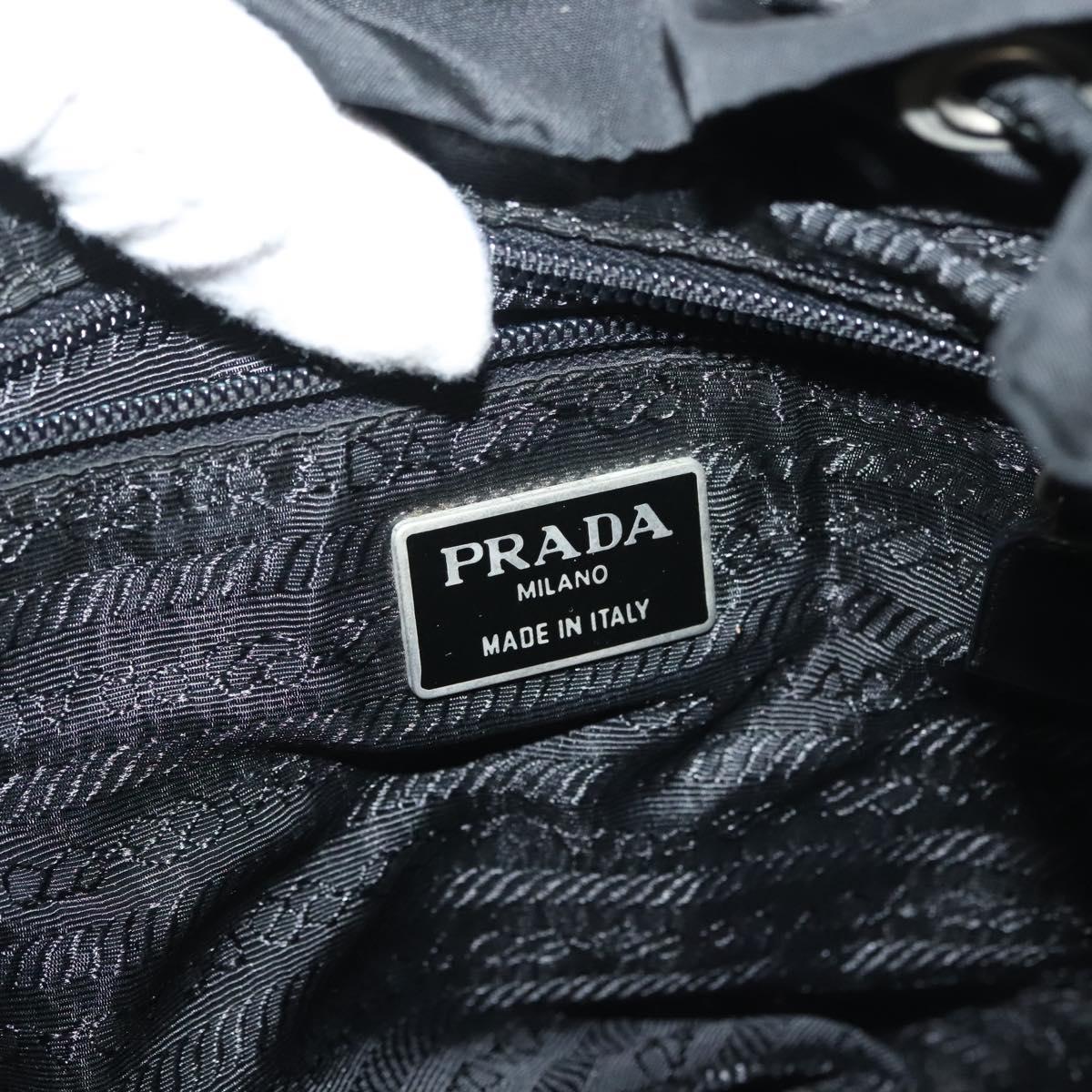 PRADA Backpack Nylon Black Silver Auth 138031